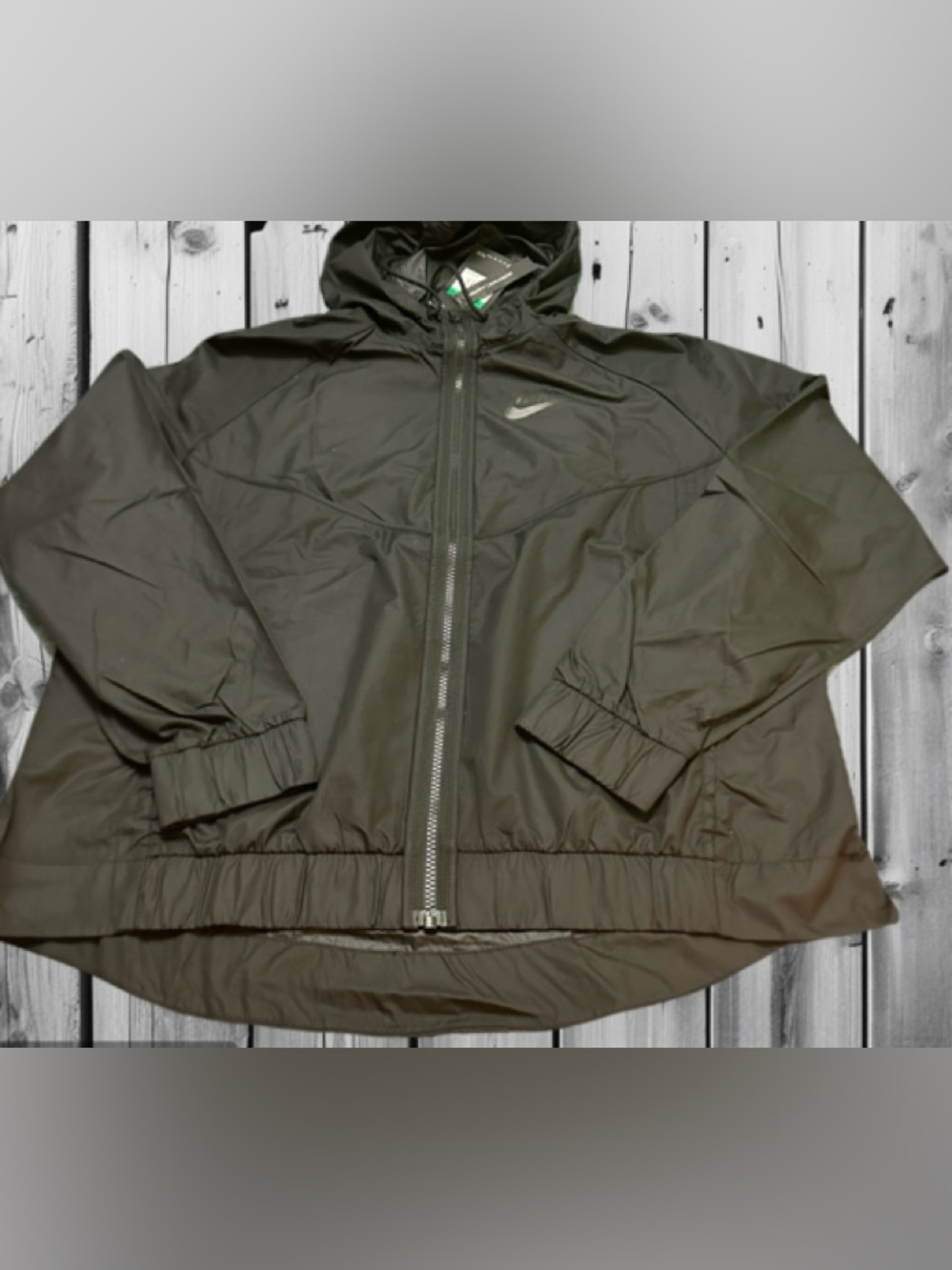 Nike Black Hooded Windbreaker with Reflective Swoosh XL